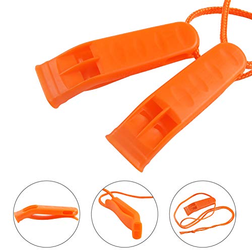 Emergency Safety Whistle Set with Lanyard - Red & Orange, Medium - 40 Pcs