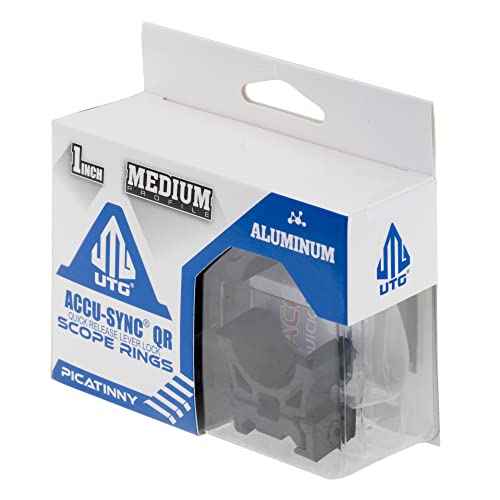 UTG ACCU-SYNC QR 1" Medium Profile Scope Rings, Picatinny,Black