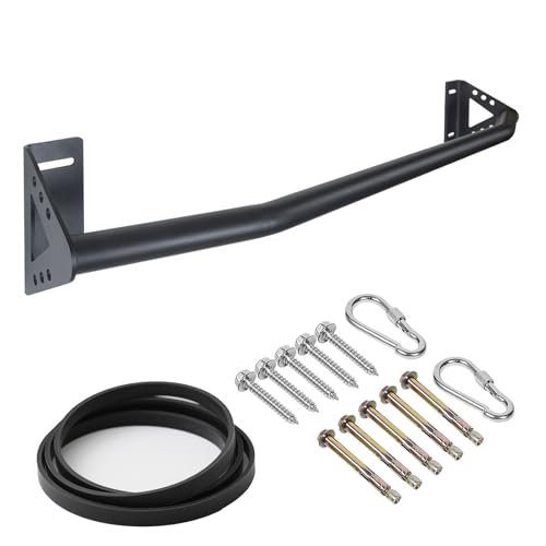 Wall Mounted Pull Up Bar Doorway Support Beam Heavy Duty Strength Training Bar - Black