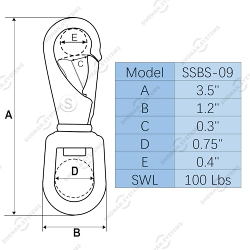 Stainless Steel 304 Flag Clips for Flagpole Rope - 3.5 Inch, 4 Pack