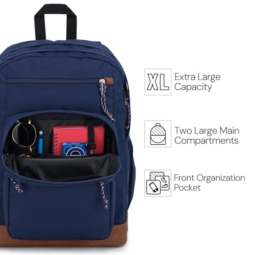 JanSport Cool Backpack, with 15-inch Laptop Sleeve - Large Computer Bag Rucksack with 2 Compartments, Ergonomic Straps, Grey Letterman