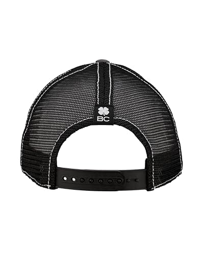 Black Clover Unisex Two Tone Vintage Mesh Sides Snapback Golf Trucker Hat - White Clover Patch
