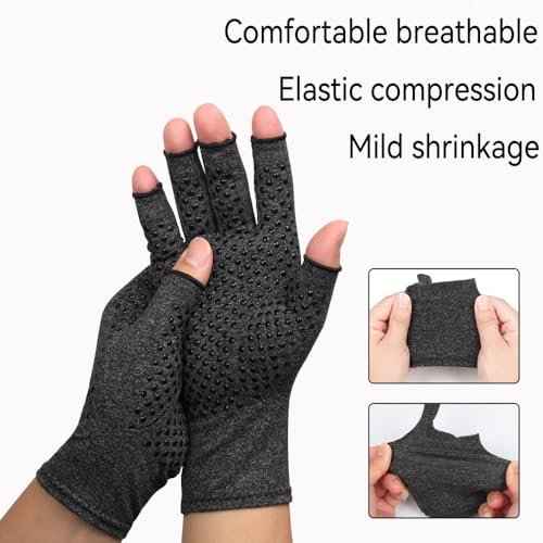 2 Pairs Bamboo Compression Gloves - Bamboo Arthritis Gloves for Men Women - Compression Glove for Arthritis