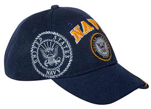 United States Navy Embroidered Baseball Cap One Size Navy Blue - Officially Licensed