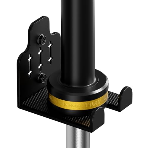 Barbell Wall Mount Holder with 1 Hook - Black Olympic & Standard Weight Rack