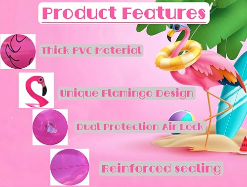 48-Inch Inflatable Flamingo Pool Float - Summer Beach Lounger for Kids & Adults - Pink