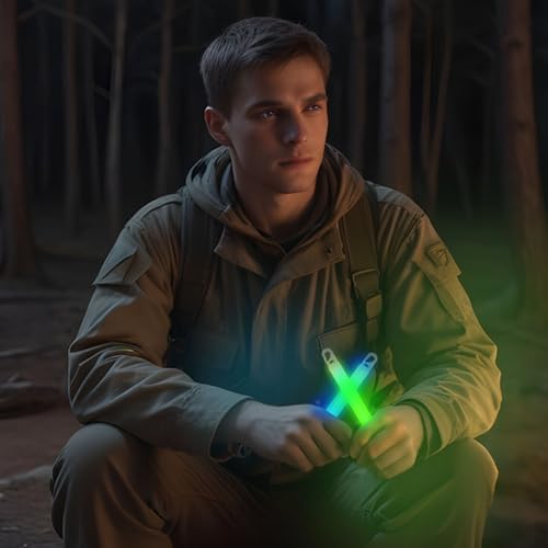 Green Emergency Glow Sticks 30pcs - Military Grade Light Up Safety Lightsticks for Camping & Survival