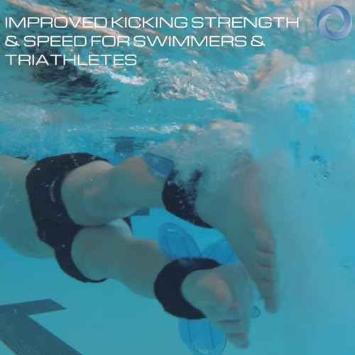 High Resistance Hybrid Aquatic Exercise Fin Set - Blue | Aquatic Cuffs | Quick Start Guide | Leg Water Weights | Strength & Swim Training | Exercise Equipment for Pools | Pair (HRPCFIN)