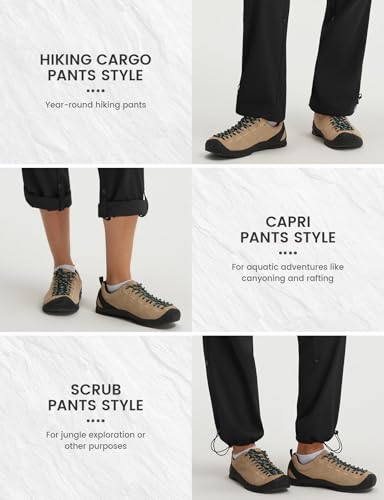 Women's Lightweight Water-Resistant Hiking Pants with Zippered Pockets - Quick Dry Cargo Trail Pants for Summer SPF