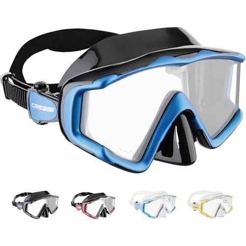 Cressi Perfect View Scuba Diving, Snorkeling Mask in Pure Comfortable Silicone - Available with Different Panoramic Lenses - Liberty Triside: Designed in Italy