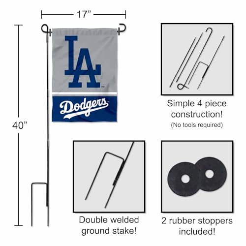 Los Angeles Dodgers Garden Flag with Stand Holder