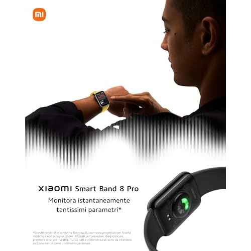 XIAOMI Smart Band 8 Pro Fitness Tracker, 1.74" AMOLED Display, Up to 20 Days Battery, 5ATM, Sleep and Heart Rate Monitoring, 150+ Training Modes, Pedometer, Black
