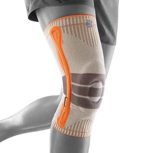 Bauerfeind Outdoor Knee Support, Unisex Knee Brace for Hiking, Walking, and Running, Sandstone-Orange, XXL