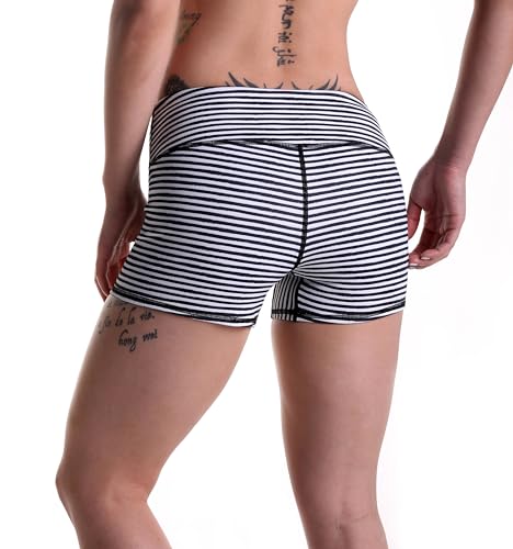 Women's 3-Inch Athletic Volleyball Compression Shorts - Small Stripe