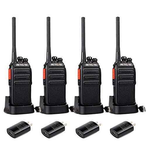 Retevis H-777S Two Way Radios Rechargeable, Walkie Talkies Long Range, 2 Way Radio, VOX Handsfree, Durable, for Worker Office Camping Hiking(4 Pack)
