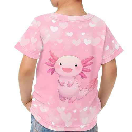 Xhuibop Kids Tshirts Girls Boys 3-16 Years Summer Clothes for Teens Loose Fitting Tops