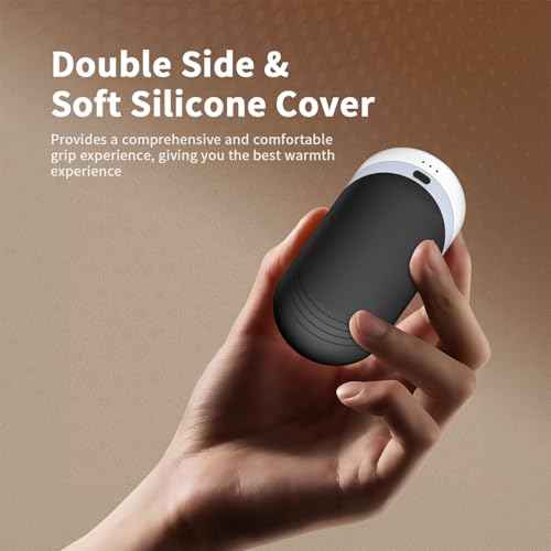 Hand Warmers Rechargeable [Double-Sided Heating] [Equipped with Heat-conducting Silicone][Comfortable] for Skiing Golf Hunting Hiking Outdoor Camping