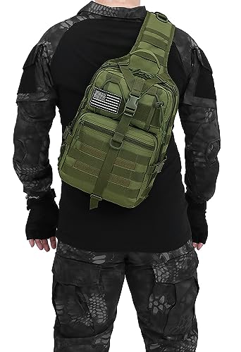 Tactical Sling Pack Crossbody Backpack for Hiking & Outdoor - Green