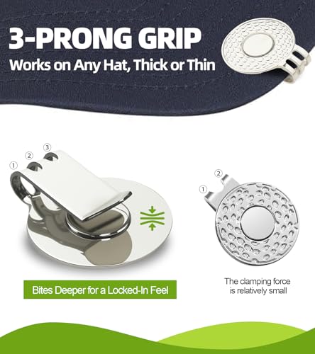 Ugotit Magnetic Golf Ball Marker with Hat Clip - 3 Pack