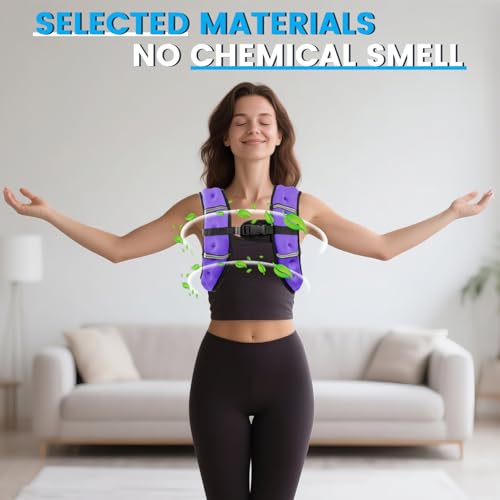 8lb Purple Weighted Vest for Men Women Adjustable Fitness & Workout