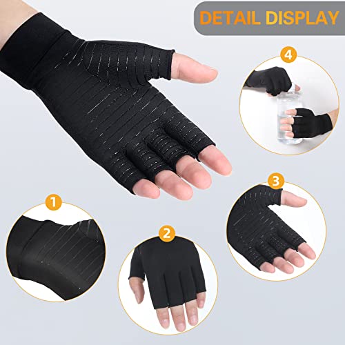 Copper Arthritis Compression Gloves Small - Fingerless Men Women 1 Pair