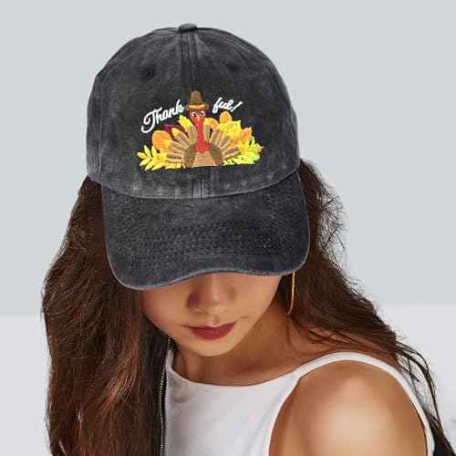 Embroidered Baseball Cap for Women Men Vintage Adjustable Washed Distressed Denim Baseball Hat