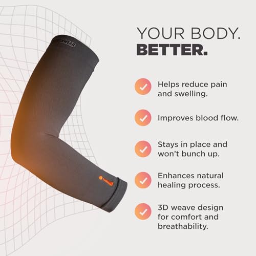 Infrared Arm Sleeve Large Charcoal Support for Men & Women