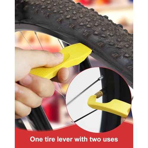Bike Tire Repair Kit, Bicycle Inner Tube Puncture Patch Kits with 20 PCS Vulcanizing Patches, User Manual, Metal Rasp and Tire Lever, Bike Patch Kit for Mountain and Road Bike.