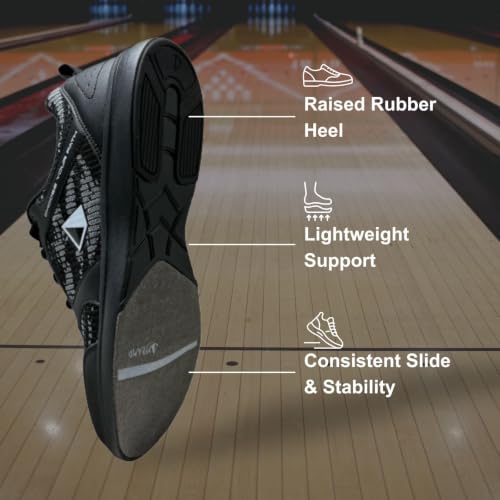 Pyramid Men's Path Lite Hybrid Mesh Bowling Shoes - Black Grey 11