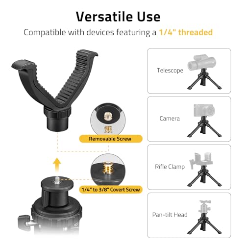 CVLIFE Shooting Rest Tripod 7.5-15 Inch with 360° V-Yoke for Rifles