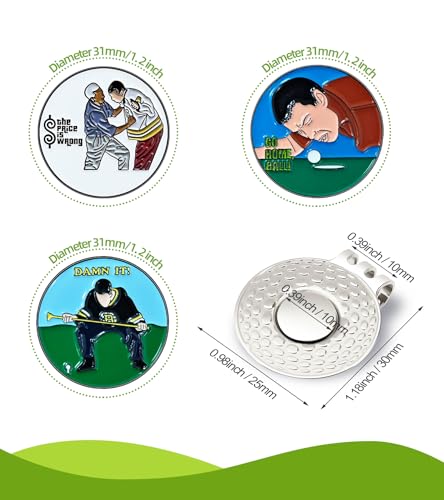 Ugotit Magnetic Golf Ball Marker with Hat Clip - 3 Pack