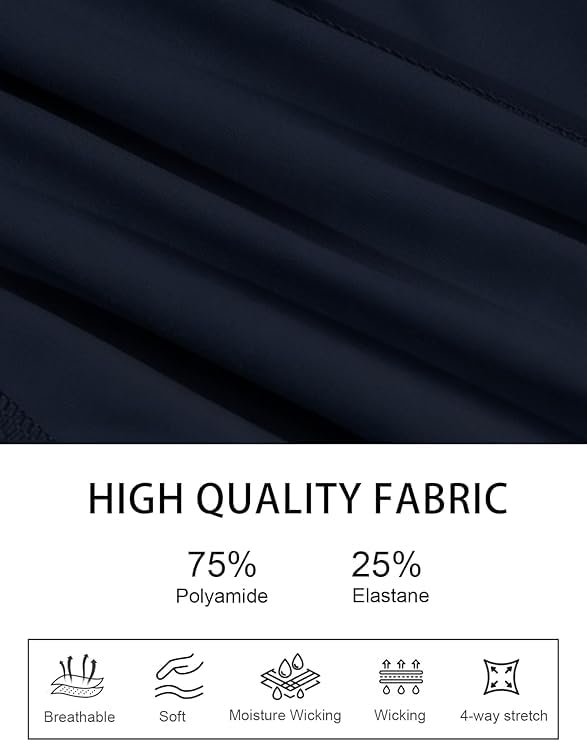 Women’s High Waisted Biker Shorts with Pockets - Large, Black White Navy 3-Pack