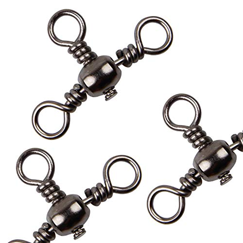 3 Way Fishing Swivels Set 50/100pcs Crossline Barrel Swivels for Catfish & Surf Rig