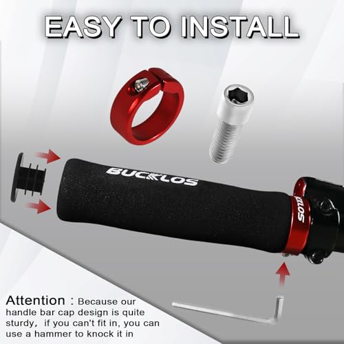 Black Locking MTB Bike Handlebar Grips Foam Anti-Slip Comfort