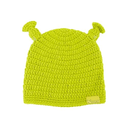 Shrek Beanie Hat - Green Knit Winter Cap with 3D Ears, One Size