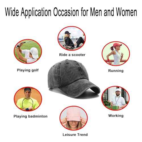 PFFY 2 Packs Vintage Washed Distressed Baseball Cap Golf Dad Hat for Men Women