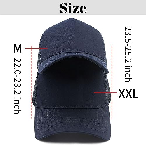 XXL Baseball Cap for Large Heads - Solid Color Cotton Hat, Adjustable 23-25.5 in - Brand GEGEEN DOMOG