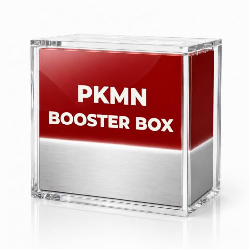 PKMN Booster Box Acrylic Display Case with Magnetic Lid and UV Protection