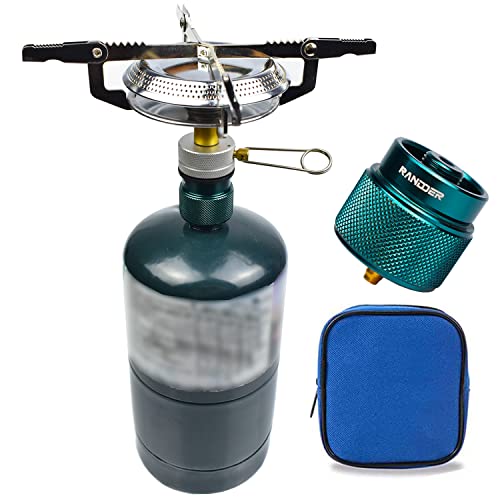 Portable Camping Propane Stove with Gas Adapter - 10,000 BTU Single Burner, Full Set with Carrying Case