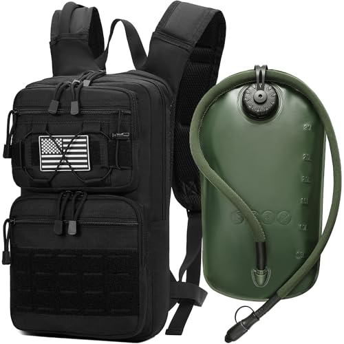 Green 1050D Tactical Hydration Backpack with 3L Water Bladder for Men & Women