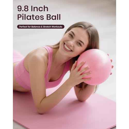 Pilates Ring Set for Women, Home Workout Pilates Equipment with Resistance Bands, 14'' Magic Circle, Mini Ball, Pilates Starter Kit for Strength, Toning and Flexibility, Workout Guide Included