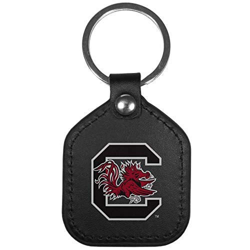 NCAA Leather Square Key Chain - South Carolina Fighting Gamecocks / One Size / Black