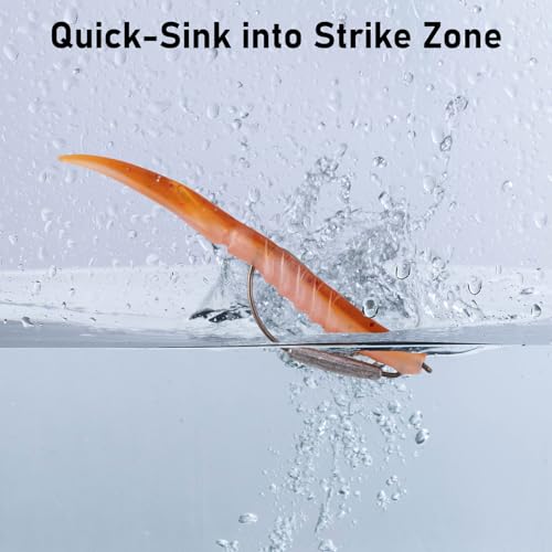 15 Pack Weighted Worm Hooks - 1/16oz Extra Wide Gap Fishing Hooks for Bass, Texas & Carolina Rig