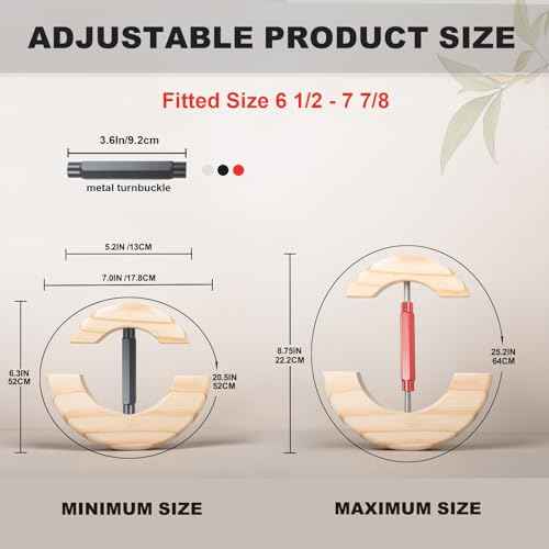 Hat Stretcher, Specifically Designed Hat Stretcher for Baseball Caps, Fitted Hats Size 6 1/2 to 7 7/8, Solid Wood, Heavy Duty of Baseball Extender Widener, Fitted Ball Cap Jack