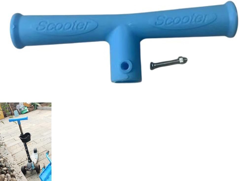 2 Pack Kids Kick Scooter Handlebar Replacement Handle Bar Parts for Kids Scooter Adjustable Height Handlebars 3 Wheel Folding Scooters Removable Seat 1 Inch Tube Front Rear Screw Type