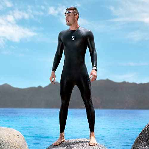 Synergy Triathlon Wetsuit 3/2mm - Volution Full Sleeve Smoothskin Neoprene for Open Water Swimming