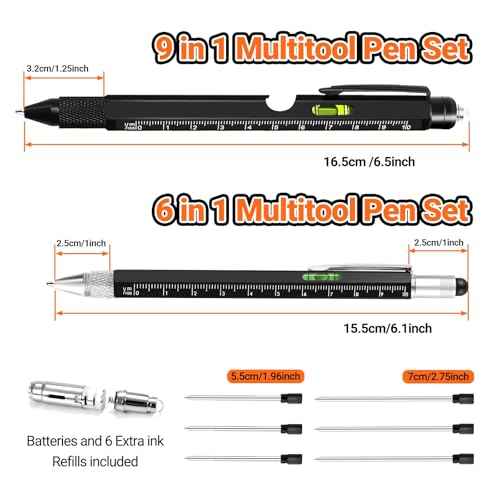 WEARXI Mens Fathers Day Dad Gifts from Daughter Son, 9 in 1 Multitool Pen Gifts for Men, Mens Gift for Dad/Him/Husband, Birthday Gift for Men/Boyfriend, Cool Gadgets, Camping Accessories