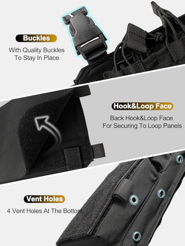 OneTigris Triple Mag Pouch with Utility Pouch Tactical Placard - Black