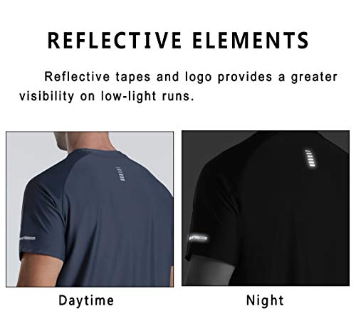 Men's Cooling Ice Silk Running Shirt UPF 50+ Workout T-Shirt Charcoal Grey XL