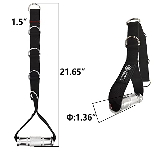 Heavy Duty Aluminum Gym Handles with 5D-Ring Adjustable Connection - One Pair